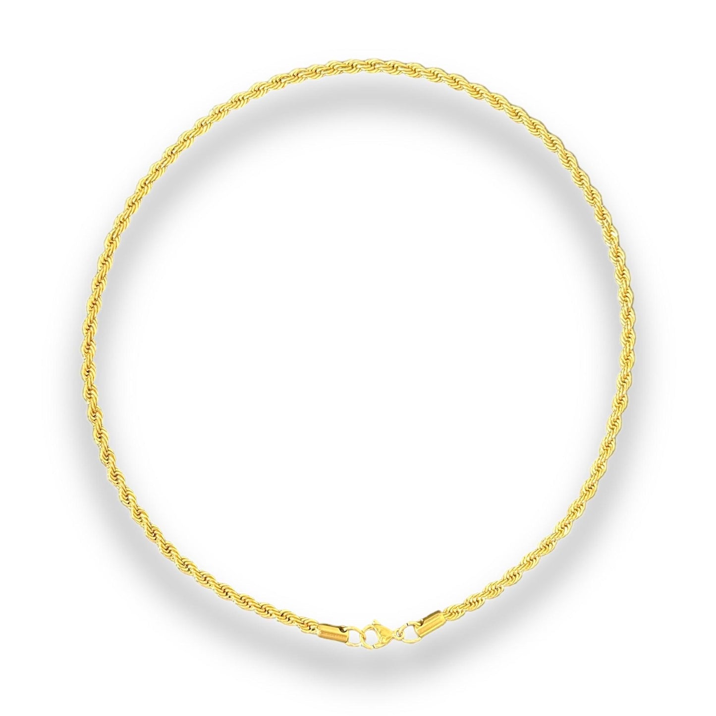 Gold Twisted Rope Necklace - 4mm - INTENT JEWELRY