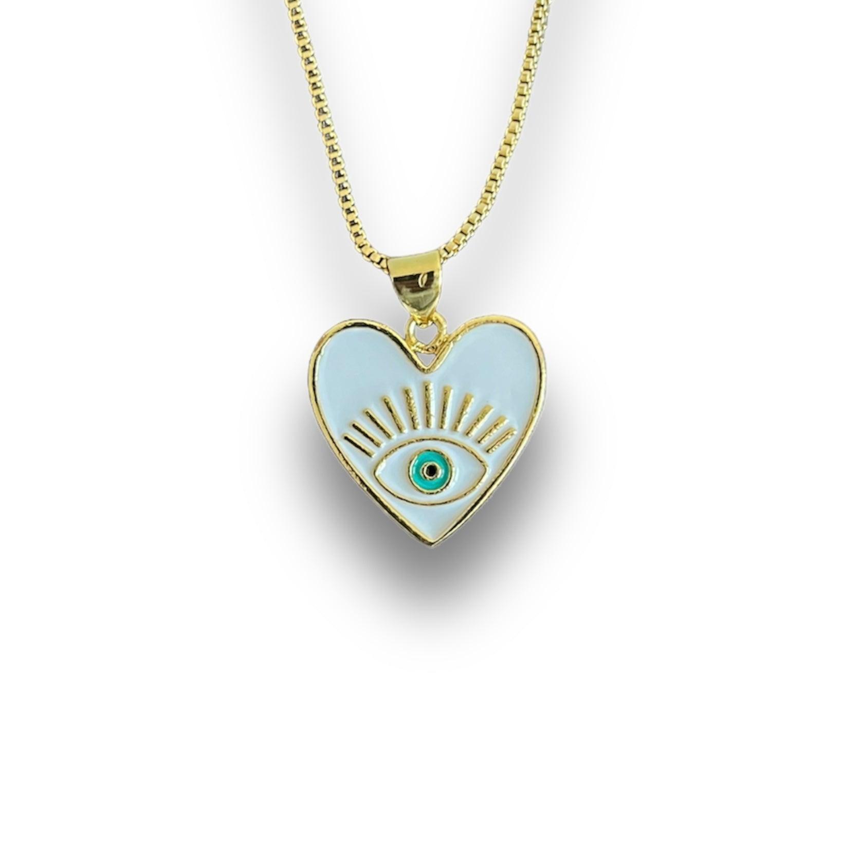 EYE-LOVE NECKLACE - WHITE - INTENT JEWELRY