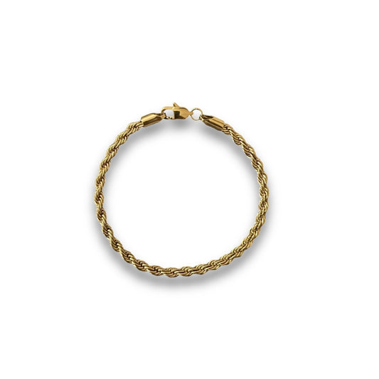 Gold Twisted Rope Bracelet - 4mm - INTENT JEWELRY