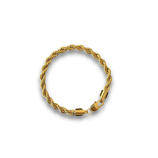 Gold Twisted Rope Bracelet - 6mm - INTENT JEWELRY