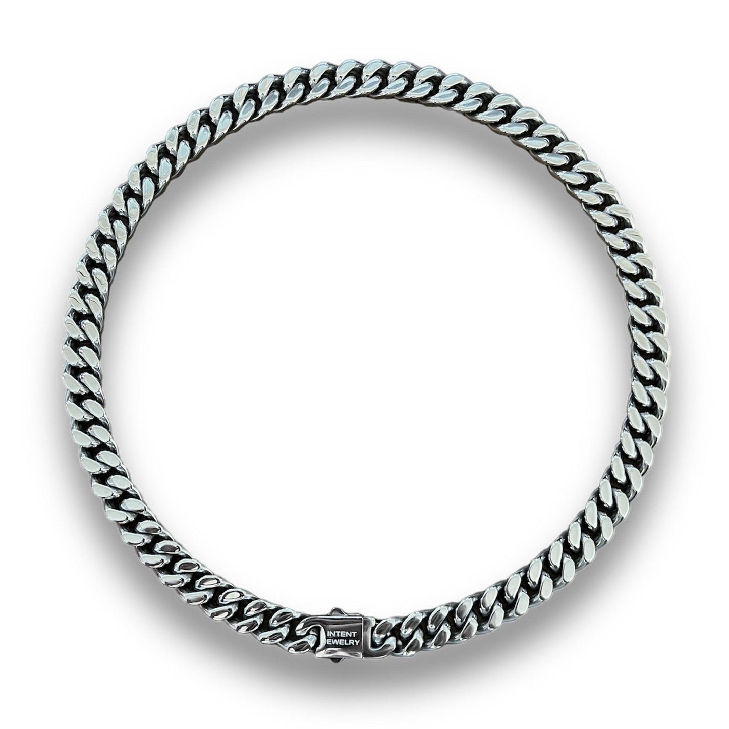 Silver Cuban Necklace - 11mm - INTENT JEWELRY