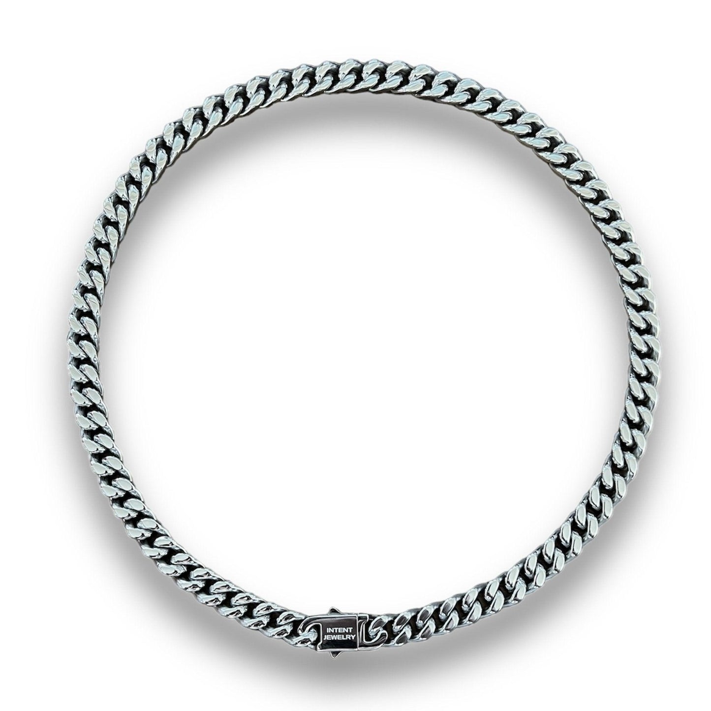 Silver Cuban Necklace - 9mm - INTENT JEWELRY