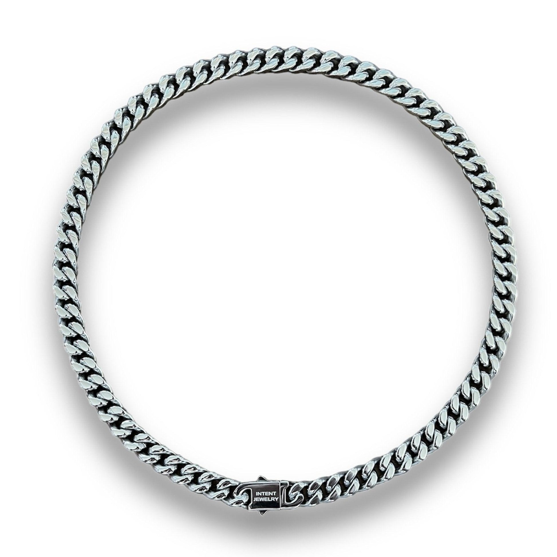 Silver Cuban Necklace - 9mm - INTENT JEWELRY