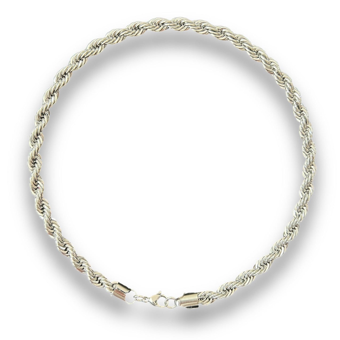 Silver Twisted Rope Necklace - 8mm - INTENT JEWELRY