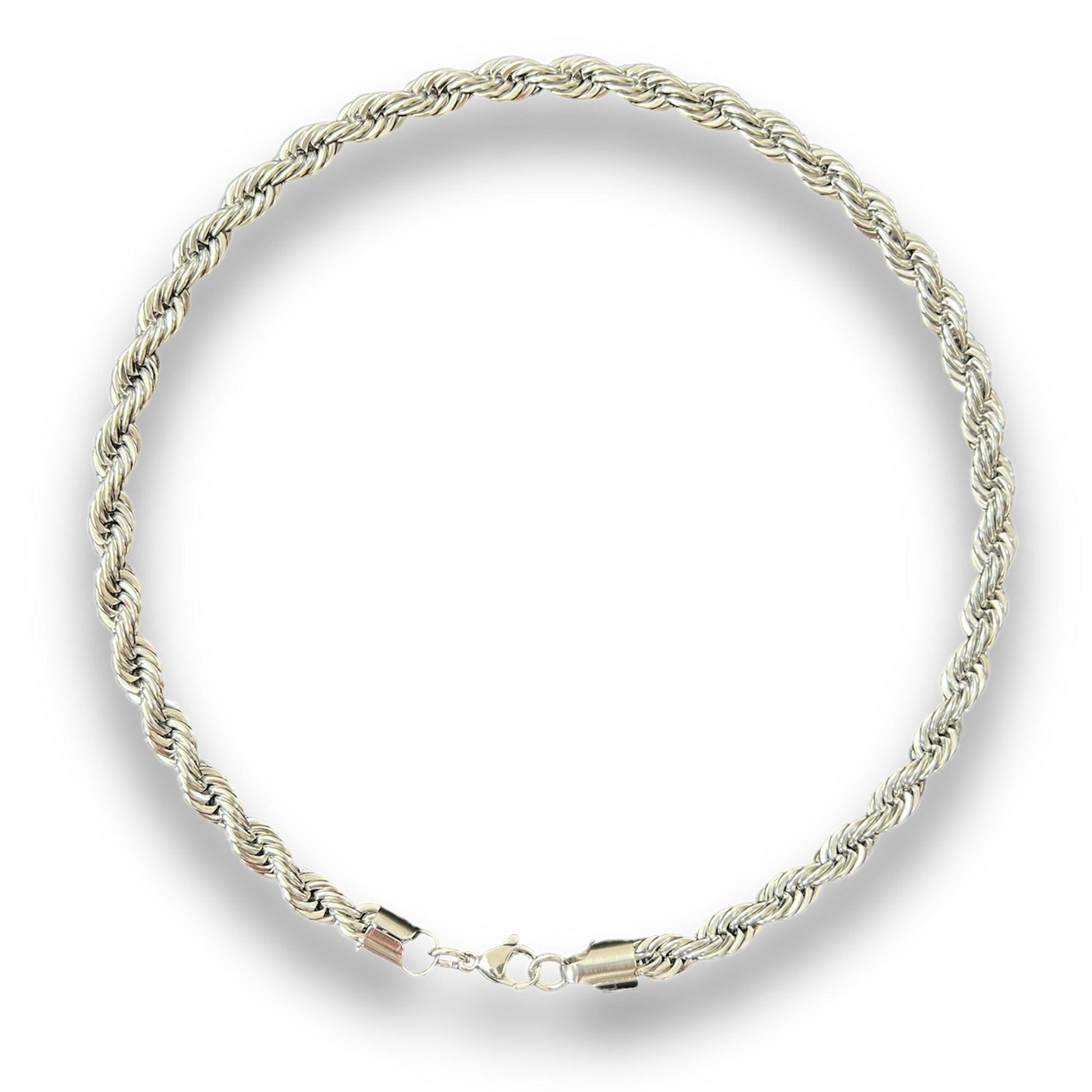 Silver Twisted Rope Necklace - 8mm - INTENT JEWELRY