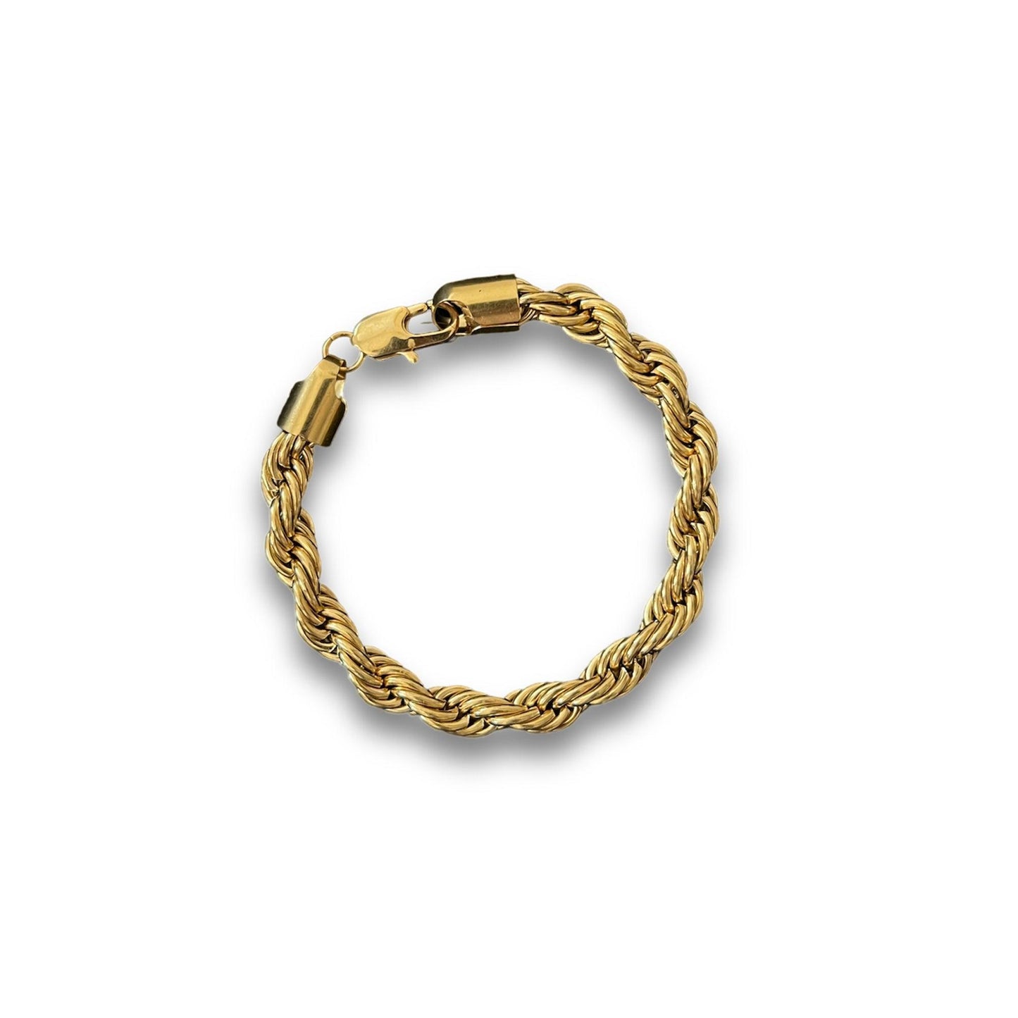 Gold Twisted Rope Bracelet - 8mm - INTENT JEWELRY