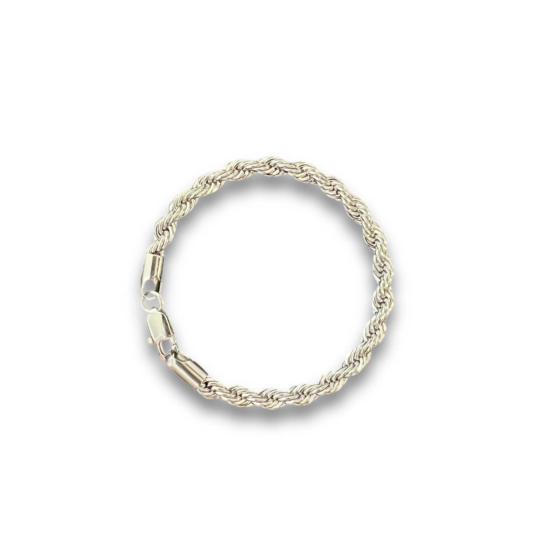 Silver Twisted Rope Bracelet - 6mm - INTENT JEWELRY